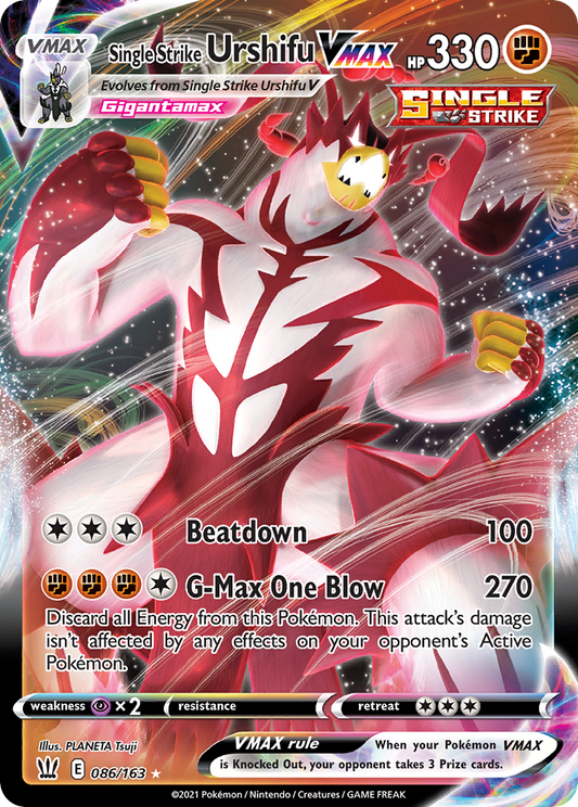 Single Strike Urshifu VMAX 086/163 Battle Styles - Rare Holo VMAX Holo Pokemon Card