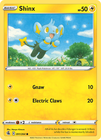 Shinx 091/264 Fusion Strike - Common Non-Holo Pokemon Card