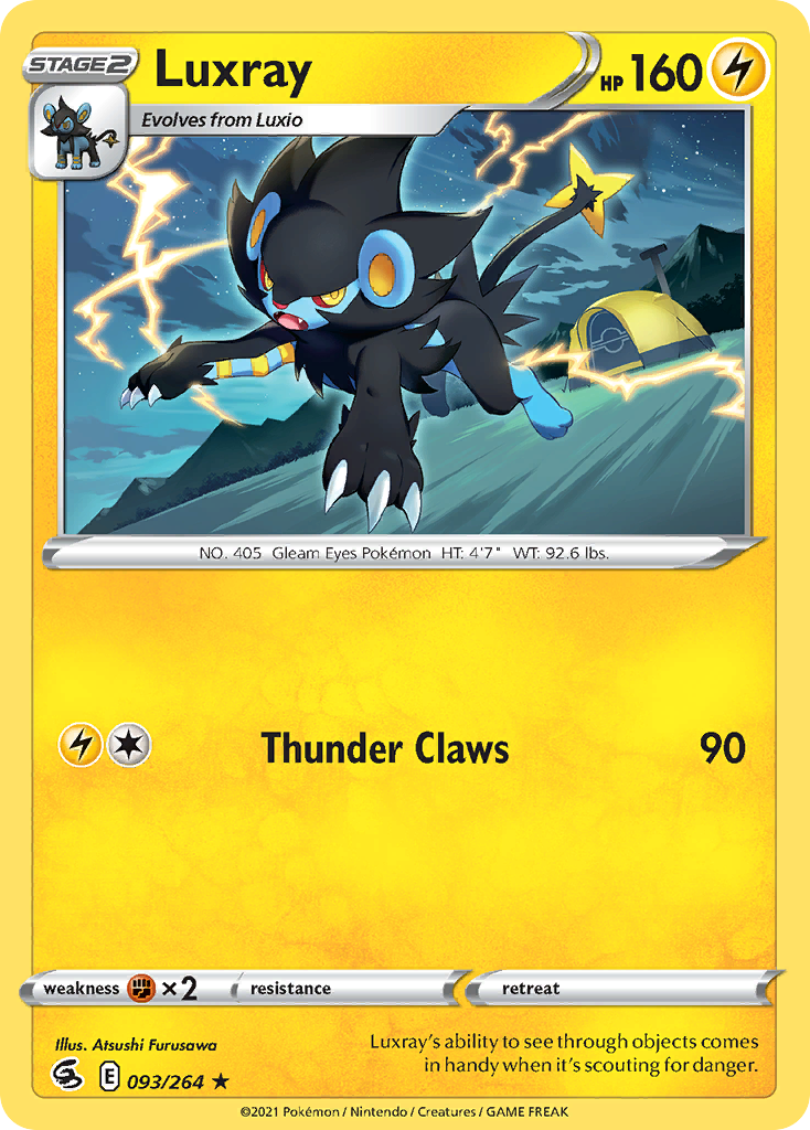 Luxray 093/264 Fusion Strike - Rare Non-Holo Pokemon Card