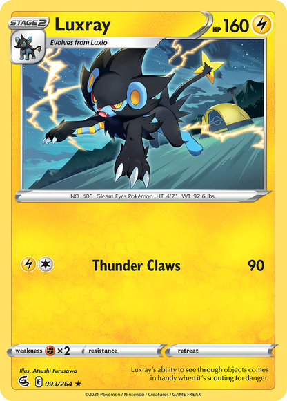 Luxray 093/264 Fusion Strike - Rare Non-Holo Pokemon Card