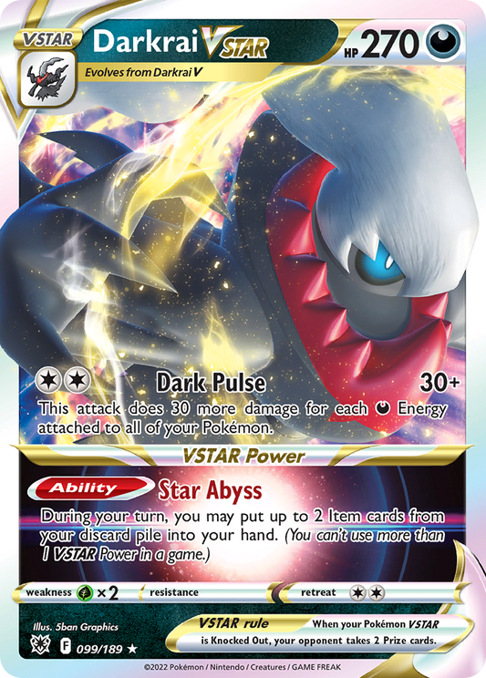 Darkrai VSTAR 099/189 Astral Radiance - Rare Holo VSTAR Holo Pokemon Card