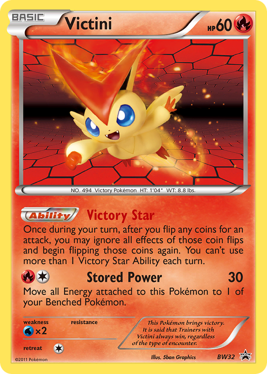 Victini BW32 BW Black Star Promos - Promo Holo Pokemon Card