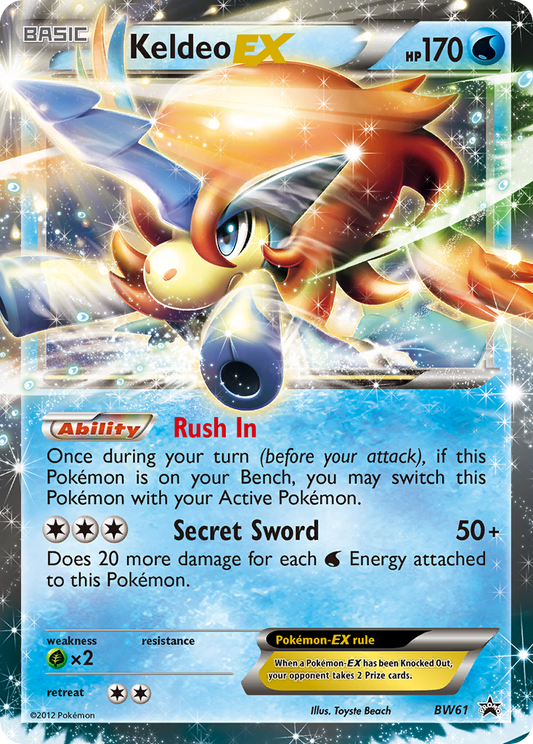 Keldeo EX BW61 BW Black Star Promos - Promo Holo Pokemon Card
