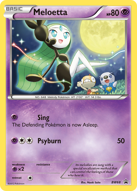 Meloetta BW68 BW Black Star Promos - Promo Holo Pokemon Card