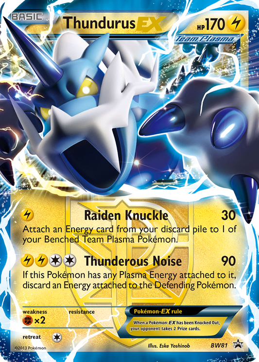 Thundurus EX BW81 BW Black Star Promos - Promo Holo Pokemon Card