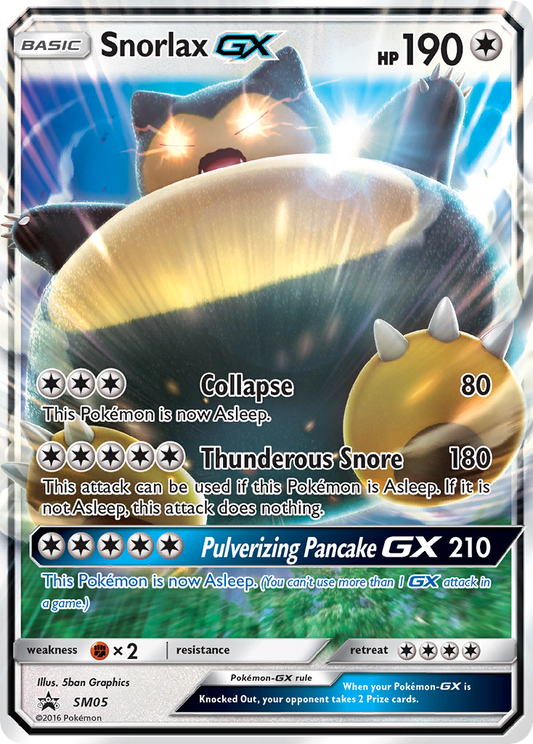 Snorlax GX SM05 SM Black Star Promos - Promo Holo Pokemon Card