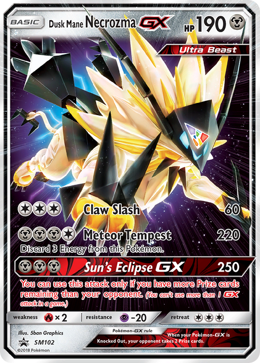 Dusk Mane Necrozma GX SM102 SM Black Star Promos - Promo Holo Pokemon Card