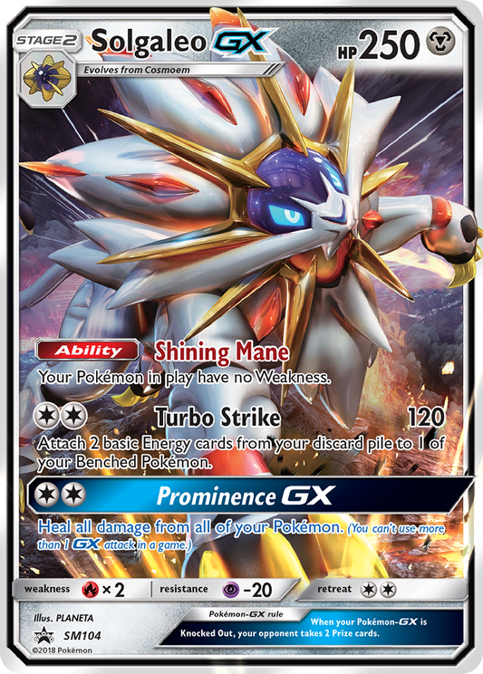 Solgaleo GX SM104 SM Black Star Promos - Promo Holo Pokemon Card