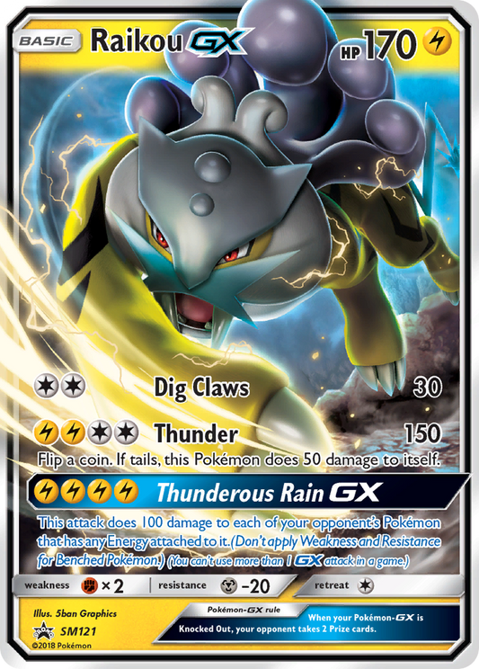 Raikou GX SM121 SM Black Star Promos - Promo Holo Pokemon Card