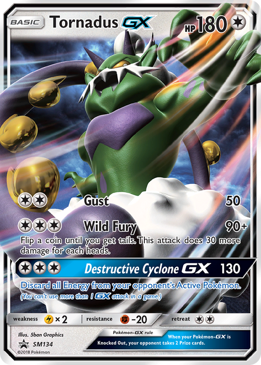 Tornadus GX SM134 SM Black Star Promos - Promo Holo Pokemon Card