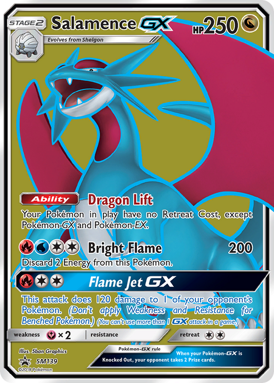 Salamence GX SM139 SM Black Star Promos - Promo Holo Pokemon Card