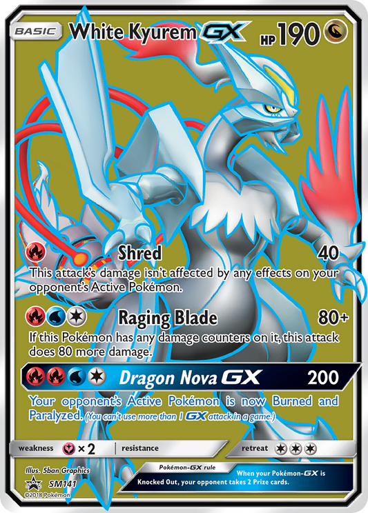 White Kyurem GX SM141 SM Black Star Promos - Promo Holo Pokemon Card