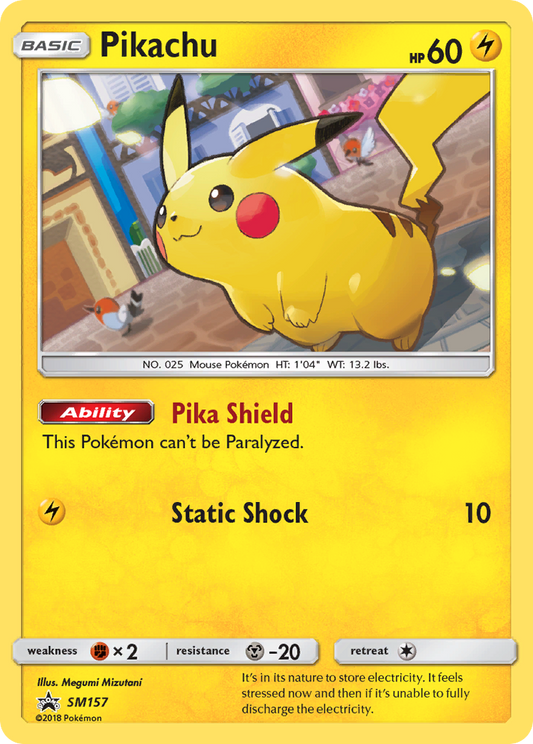 Pikachu SM157 SM Black Star Promos - Promo Holo Pokemon Card