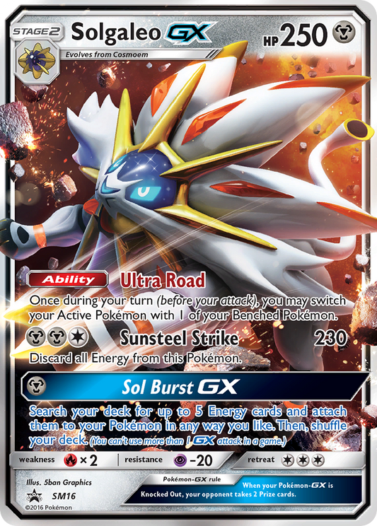 Solgaleo GX SM16 SM Black Star Promos - Promo Holo Pokemon Card