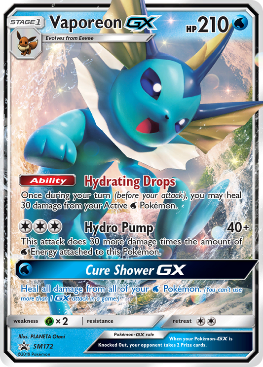 Vaporeon GX SM172 SM Black Star Promos - Promo Holo Pokemon Card