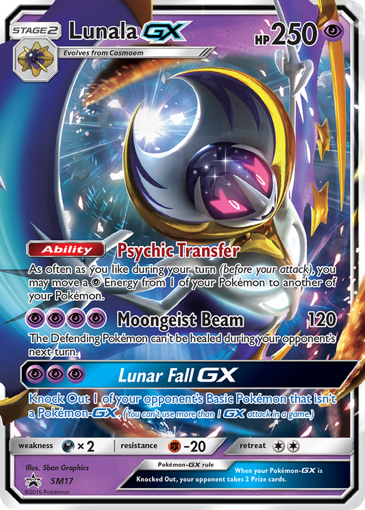 Lunala GX SM17 SM Black Star Promos - Promo Holo Pokemon Card