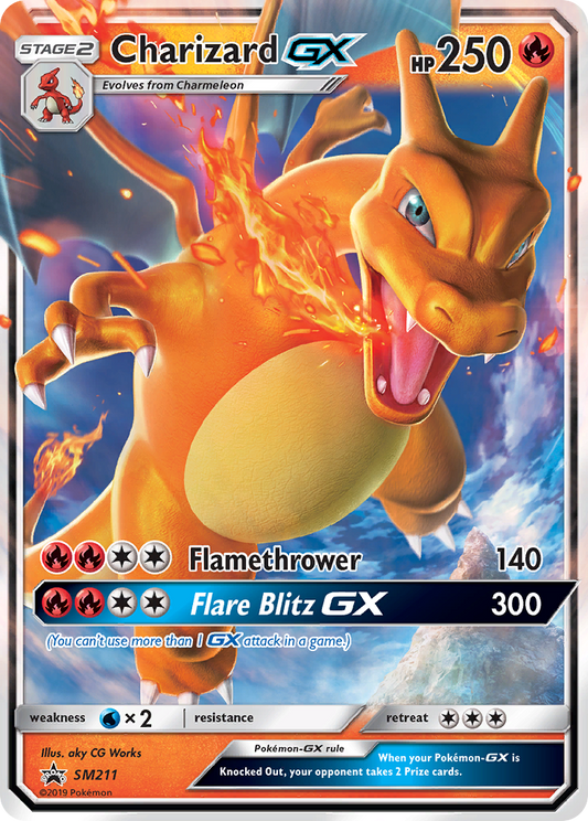 Charizard GX SM211 SM Black Star Promos - Promo Holo Pokemon Card