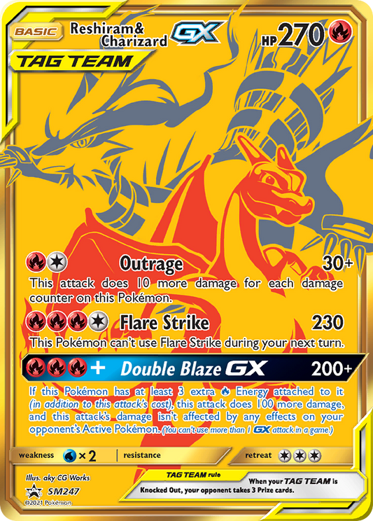 Reshiram & Charizard-GX SM247 SM Black Star Promos - Promo Holo Pokemon Card