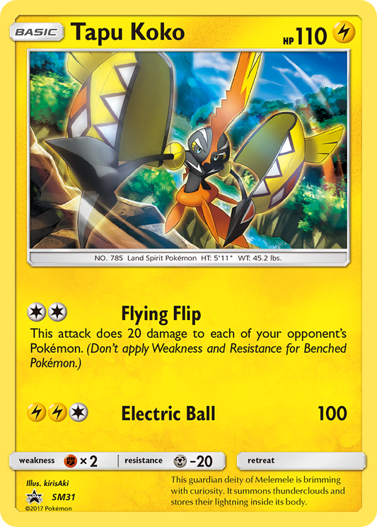 Tapu Koko SM31 SM Black Star Promos - Promo Holo Pokemon Card