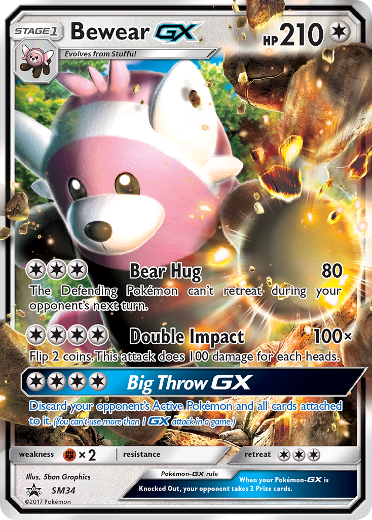 Bewear GX SM34 SM Black Star Promos - Promo Holo Pokemon Card