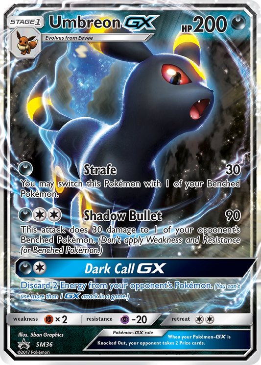 Umbreon GX SM36 SM Black Star Promos - Promo Holo Pokemon Card