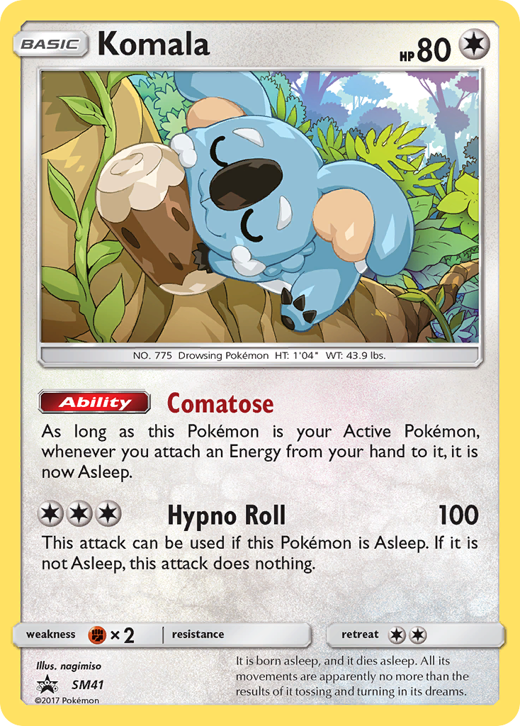 Komala SM41 SM Black Star Promos - Promo Holo Pokemon Card