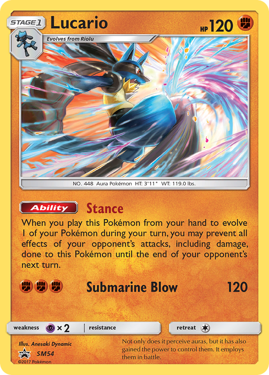Lucario SM54 SM Black Star Promos - Promo Holo Pokemon Card