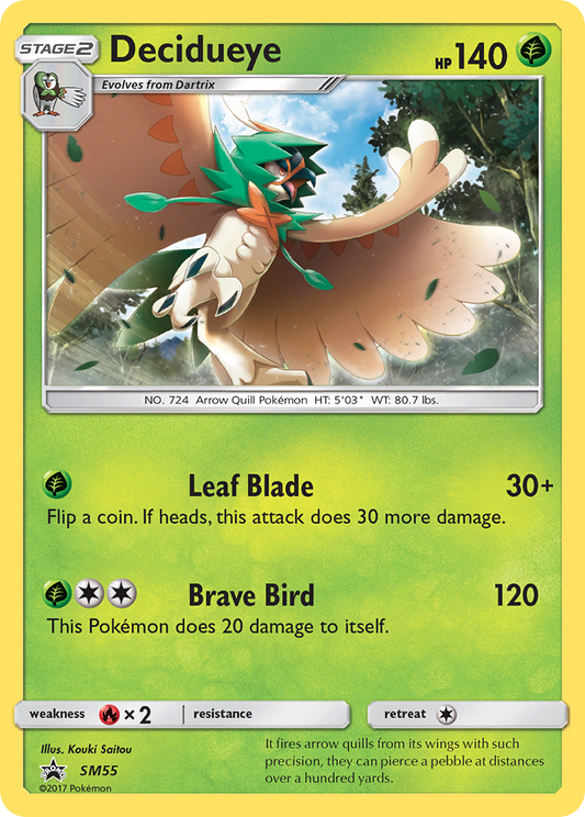 Decidueye SM55 SM Black Star Promos - Promo Holo Pokemon Card