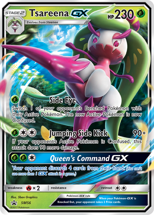 Tsareena GX SM56 SM Black Star Promos - Promo Holo Pokemon Card