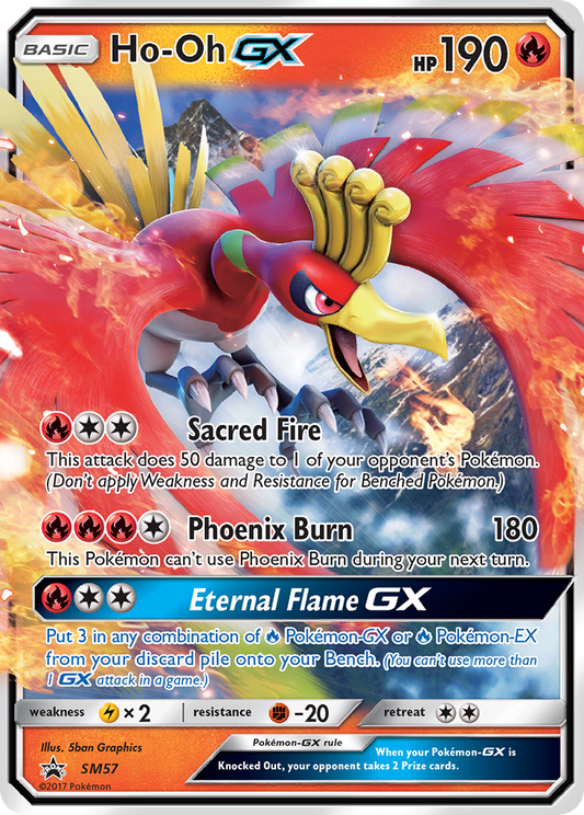 Ho-Oh GX SM57 SM Black Star Promos - Promo Holo Pokemon Card
