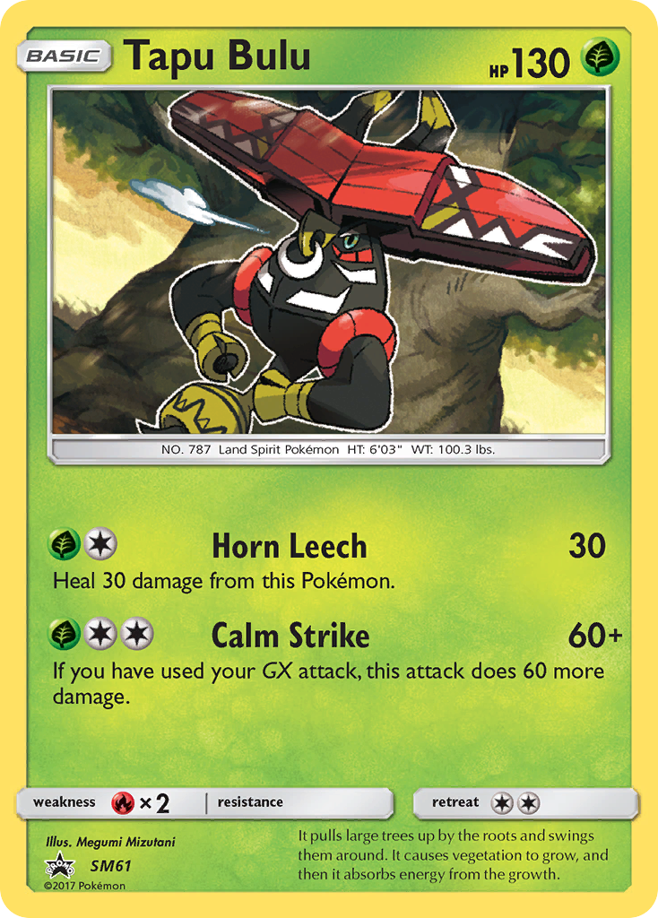 Tapu Bulu SM61 SM Black Star Promos - Promo Holo Pokemon Card