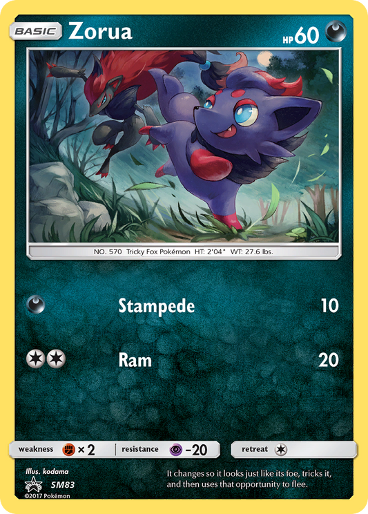 Zorua SM83 SM Black Star Promos - Promo Holo Pokemon Card