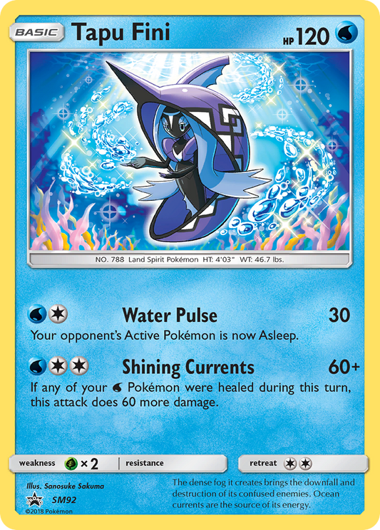 Tapu Fini SM92 SM Black Star Promos - Promo Holo Pokemon Card