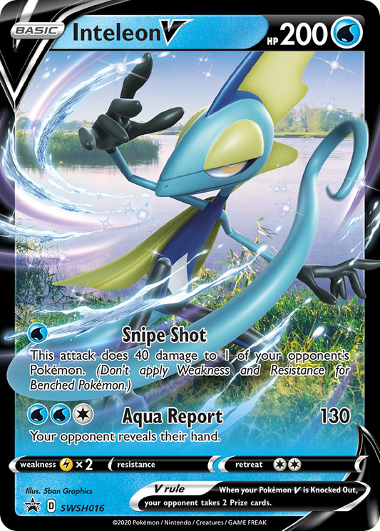 Inteleon V  SWSH016 Sword & Shield Black Star Promos - Promo Holo Pokemon Card