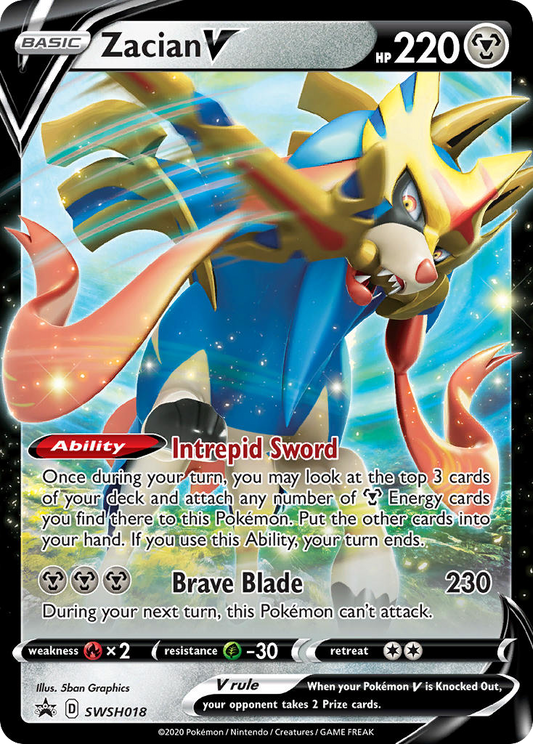 Zacian V SWSH018 Sword & Shield Black Star Promos - Promo Holo Pokemon Card