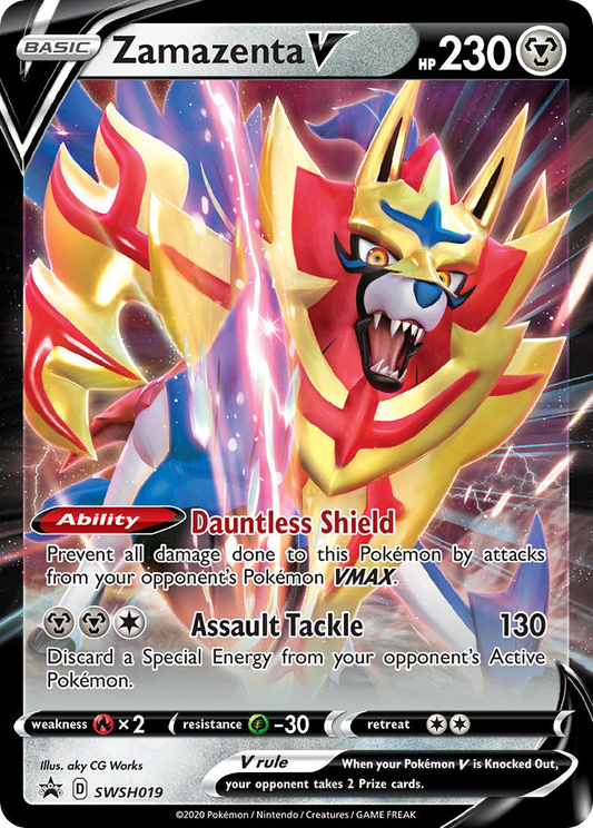 Zamazenta V SWSH019 Sword & Shield Black Star Promos - Promo Holo Pokemon Card