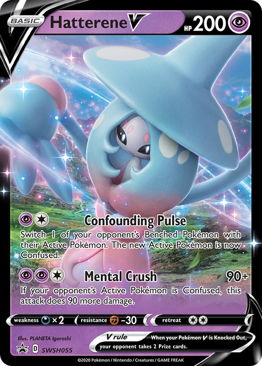 Hatterene V SWSH055 Sword & Shield Black Star Promos - Promo Holo Pokemon Card