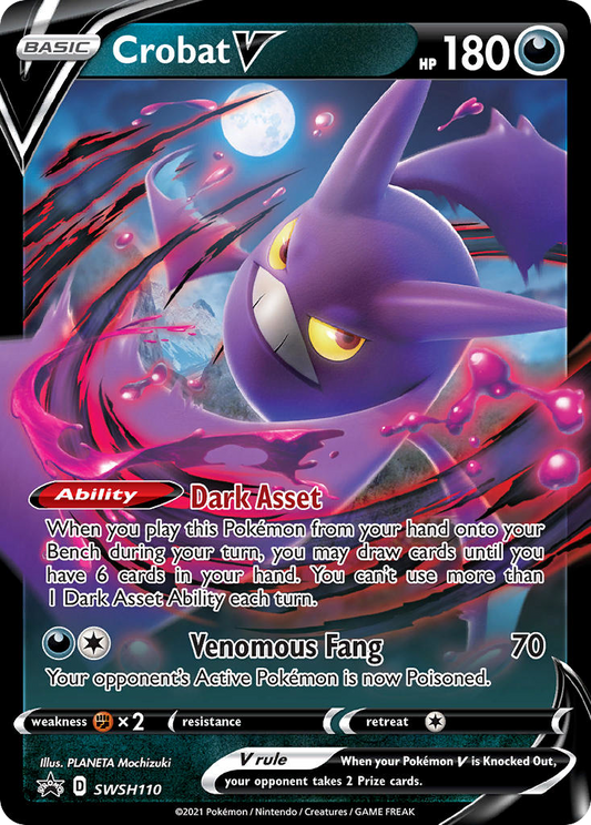 Crobat V SWSH110 Sword & Shield Black Star Promos - Promo Holo Pokemon Card