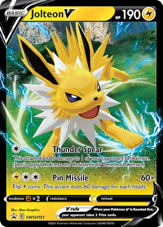 Jolteon V SWSH151 Sword & Shield Black Star Promos - Promo Holo Pokemon Card