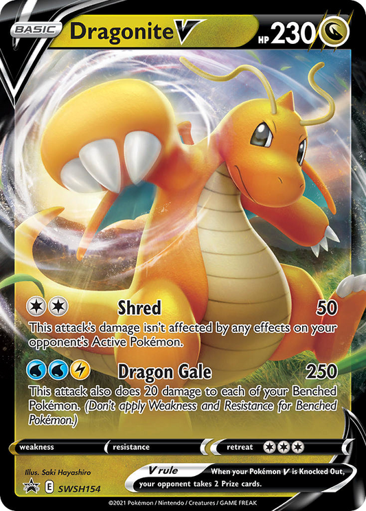 Dragonite V SWSH154 Sword & Shield Black Star Promos - Promo Holo Pokemon Card