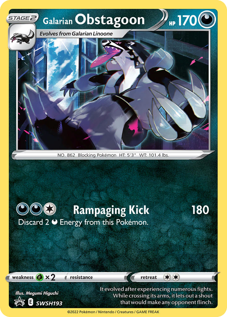 Galarian Obstagoon SWSH193 Sword & Shield Black Star Promos - Promo Holo Pokemon Card