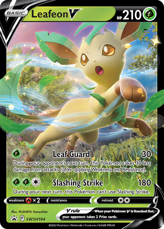 Leafeon V SWSH194 Sword & Shield Black Star Promos - Promo Holo Pokemon Card