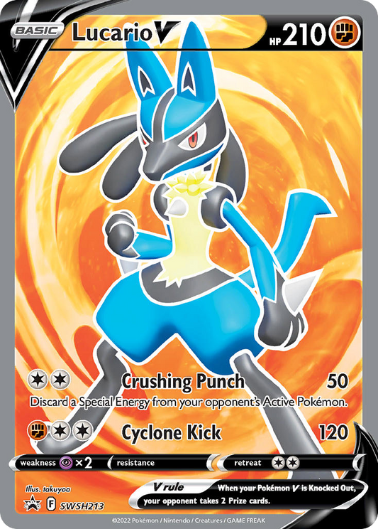 Lucario V SWSH213 Sword & Shield Black Star Promos - Promo Holo Pokemon Card