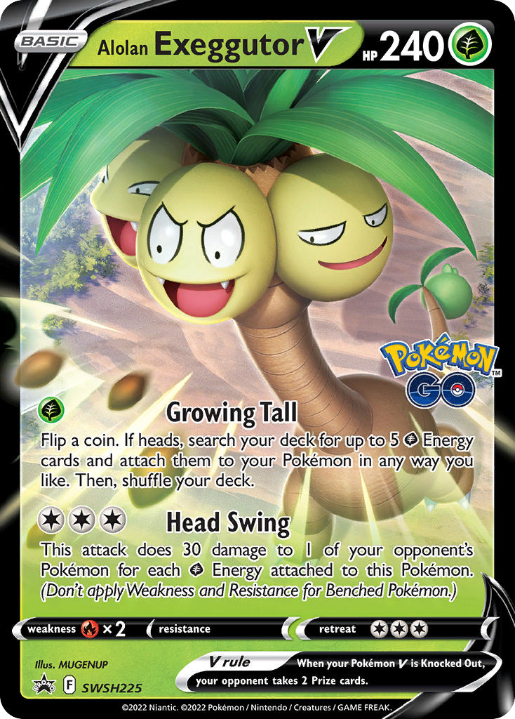 Alolan Exeggutor V SWSH225 Sword & Shield Black Star Promos - Promo Holo Pokemon Card