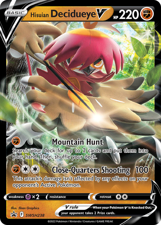 Hisuian Decidueye V SWSH238 Sword & Shield Black Star Promos - Promo Holo Pokemon Card