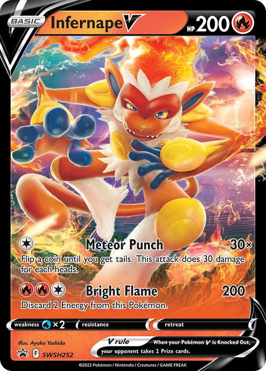 Infernape V SWSH252 Sword & Shield Black Star Promos - Promo Holo Pokemon Card