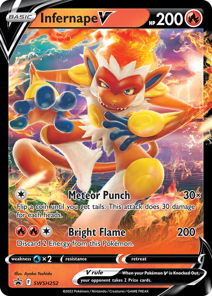 Infernape V SWSH252 Sword & Shield Black Star Promos - Promo Holo Pokemon Card