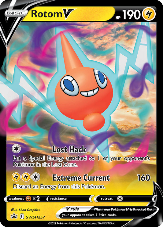 Rotom V SWSH257 Sword & Shield Black Star Promos - Promo Holo Pokemon Card