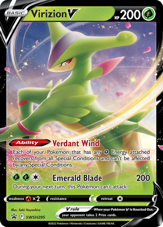 Virizion V SWSH295 Sword & Shield Black Star Promos - Promo Holo Pokemon Card