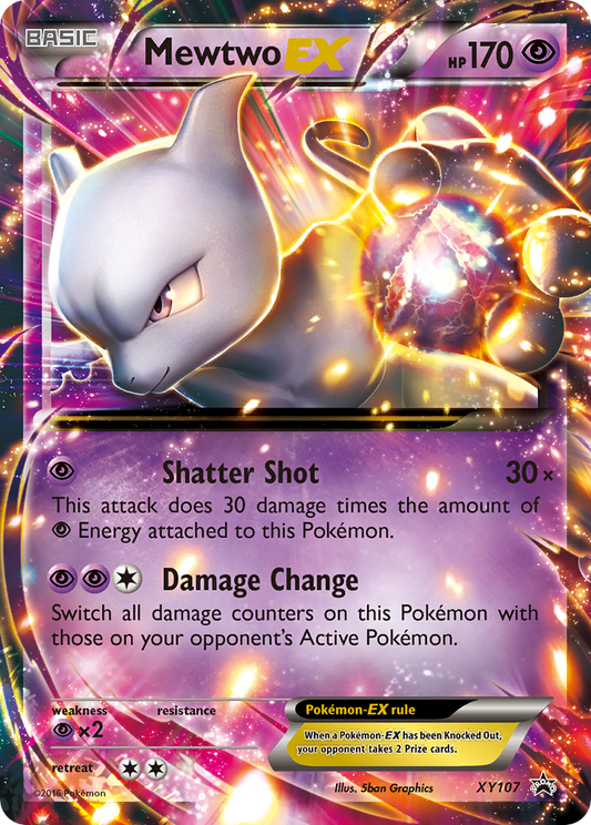 Mewtwo EX XY107 XY Black Star Promos - Promo Holo Pokemon Card